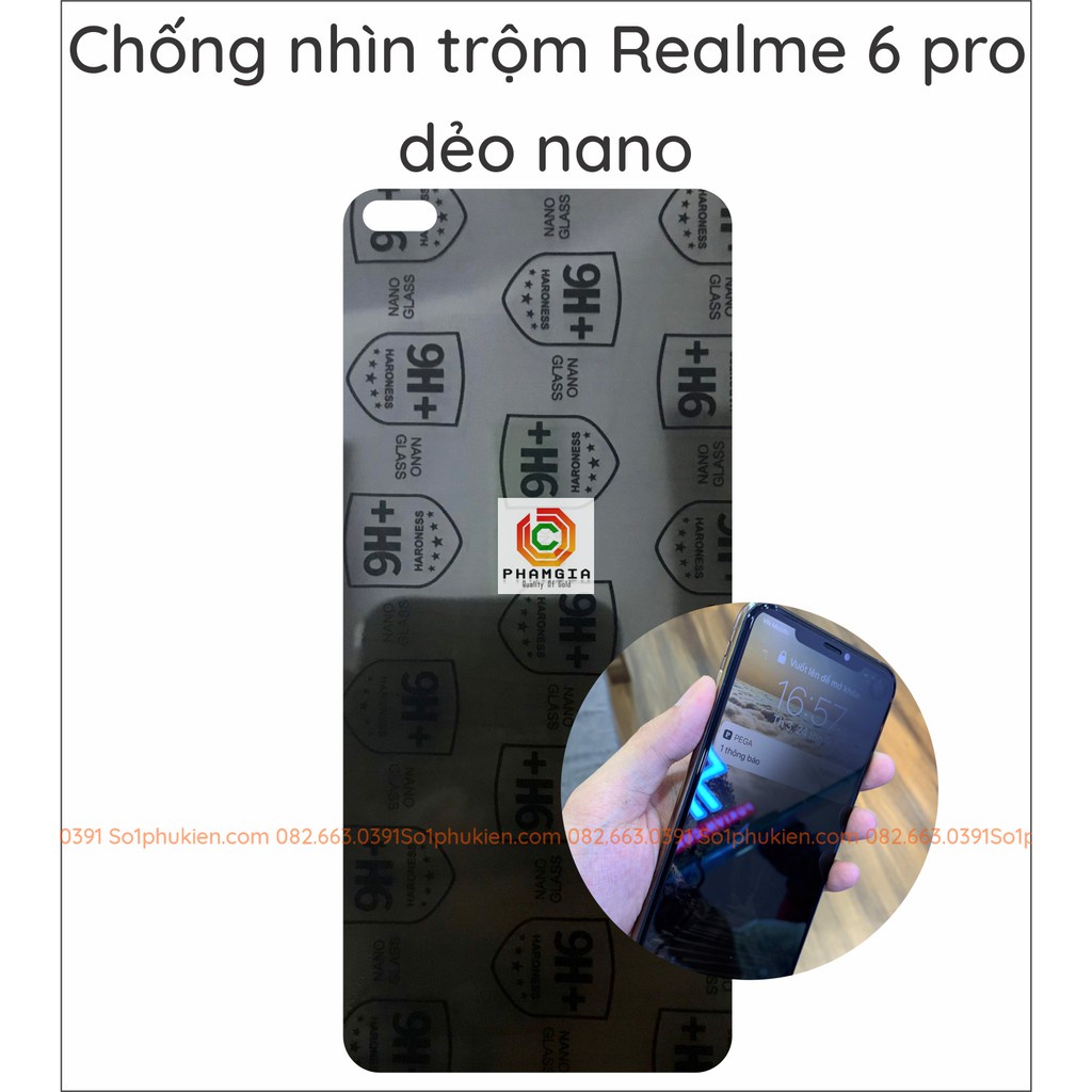 Dán cường lực chống nhìn trộm Realme 6 Pro nano