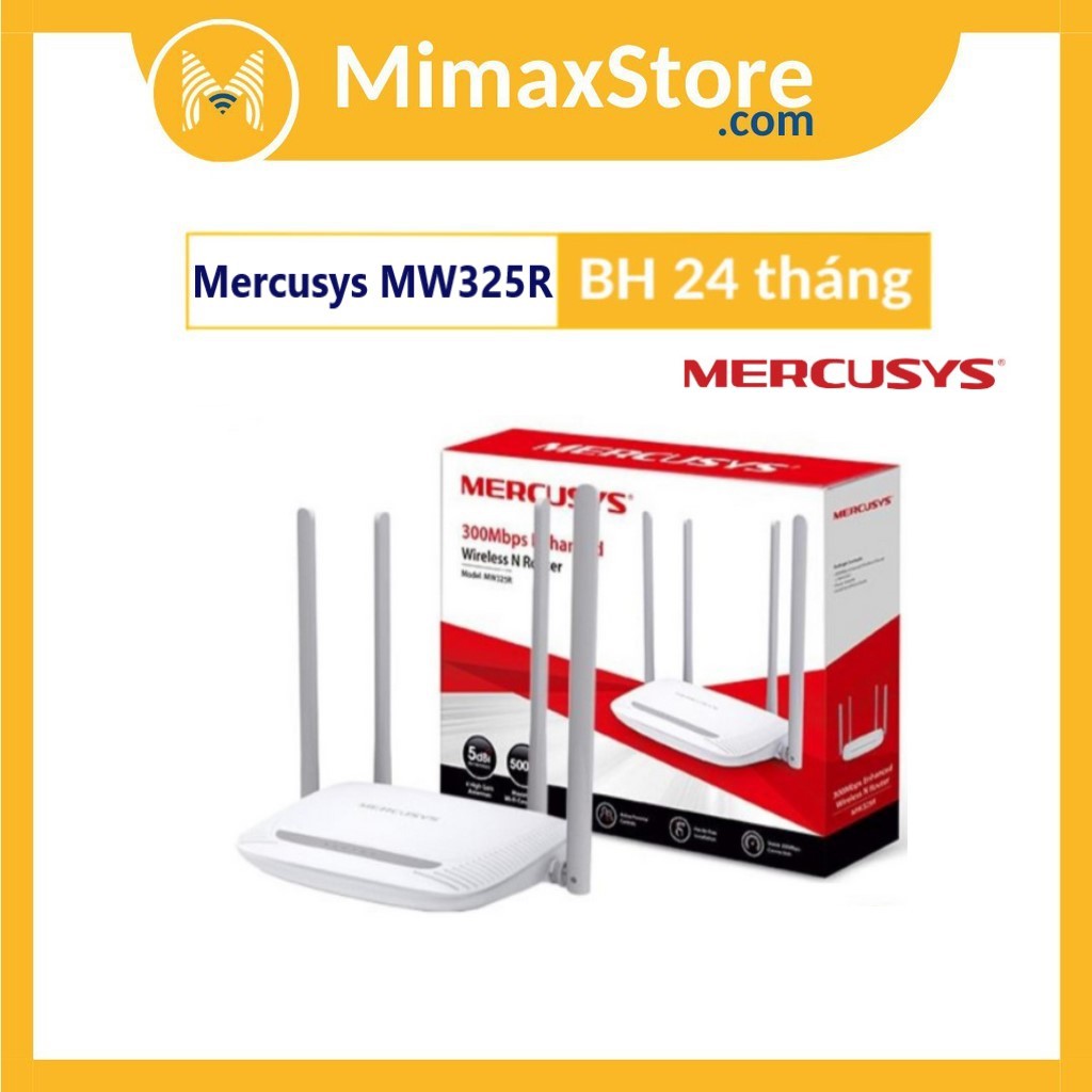 Bộ Phát Wifi Không Dây MERCUSYS MW325R 300Mbps 4 Ăngten (ANTEN) | Hàng Chính Hãng | Bảo Hành 24 Tháng