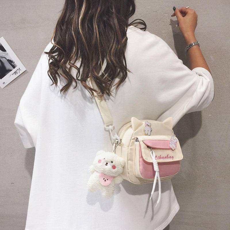 Túi Đeo Chéo Canvas Họa Tiết Hoạt Hình Dễ Thương Phong Cách Nhật Bản 2022 Dành Cho Nữ