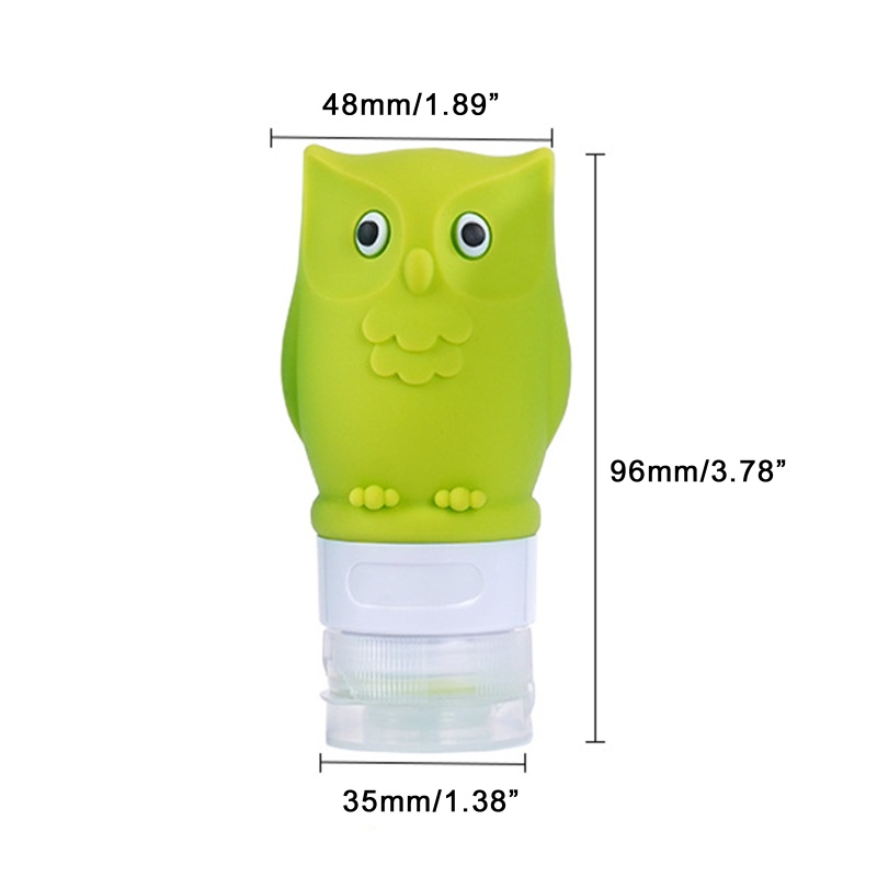 Brroa Bình Đựng Xà Phòng Bằng Silicon Hình Cú Mèo Chống Rò Rỉ Tiện Dụng Khi Đi Du Lịch