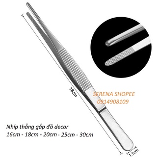 Nhíp gắp đồ decor trang trí chất liệu inox 304 16cm - 18cm - 20cm - 25cm - 30cm