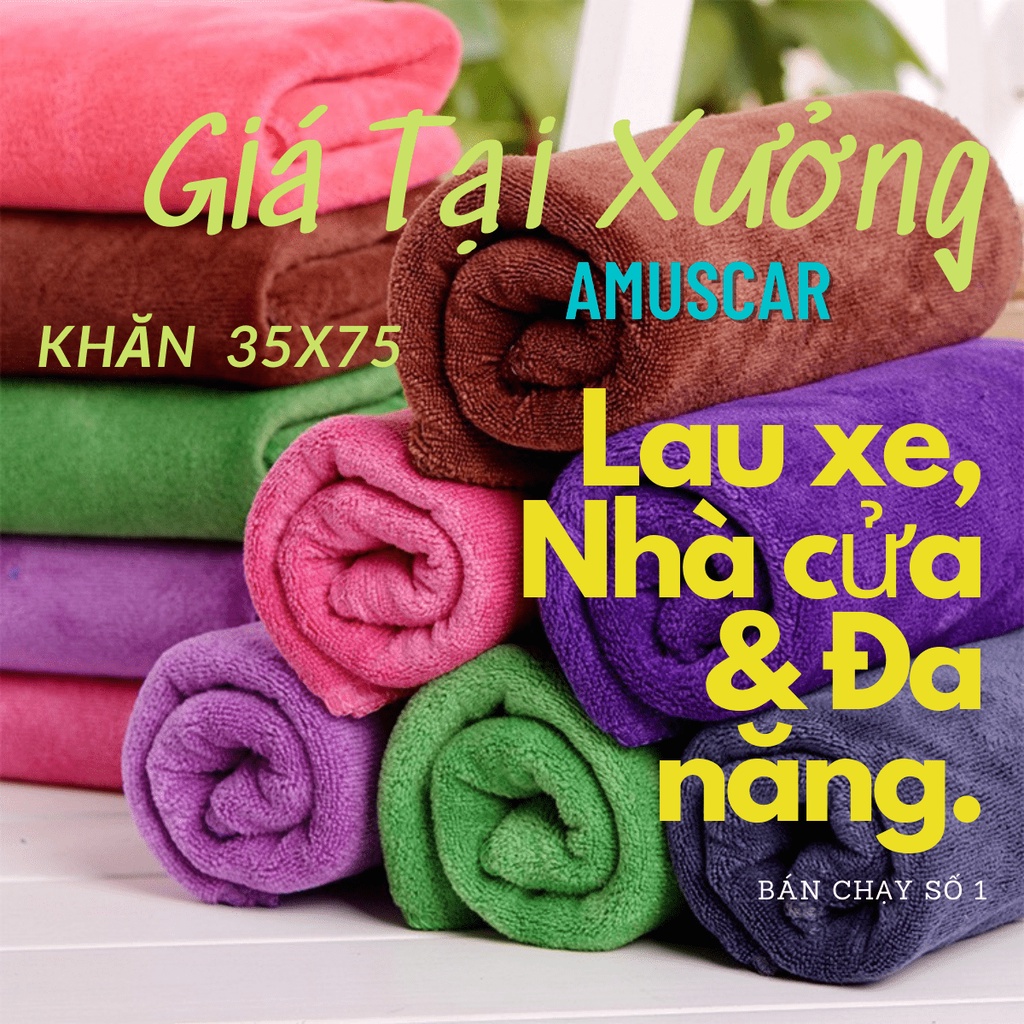 Khăn lau Microfiber 3M đa năng lau nội ngoại thất xe ô tô, lau nhà bếp phòng tắm giá rẻ siêu thấm hút