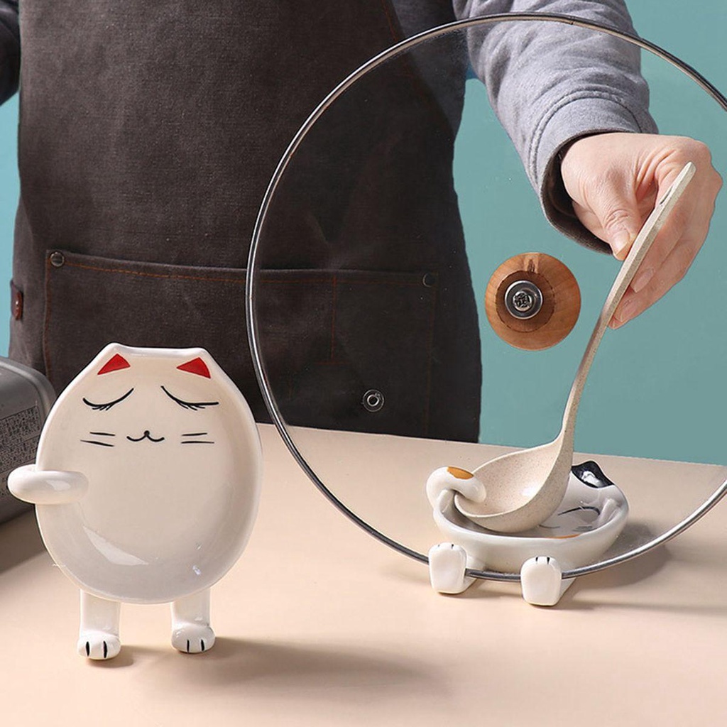 Giá Gác Muỗng Bằng Sứ Họa Tiết Hoạt Hình Dễ Thương