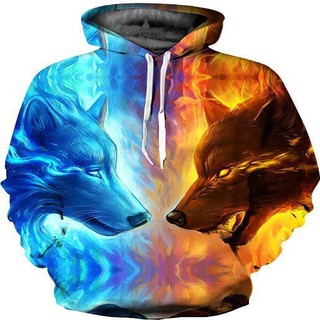 Áo hoodie nam nữ in hình sói 3D- AS3D01