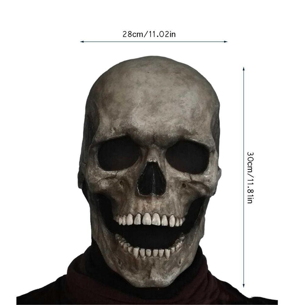Halloween Mặt Nạ Skull Chết Nắp Trang Trí Trang Trí Halloween Di Động Miệng Nâu.