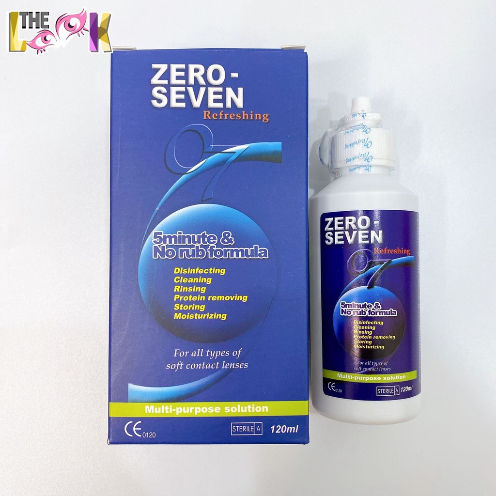 Nước Ngâm Bảo Quản The Look Pro ZERO SEVEN dành cho Kính Áp Tròng 120ml