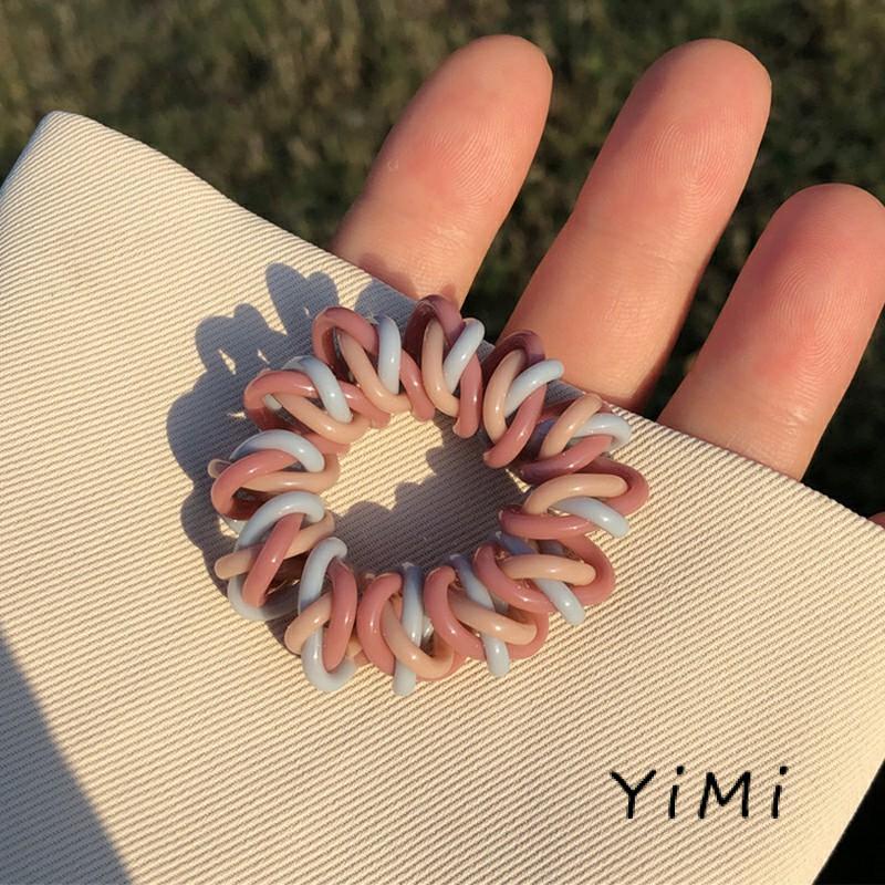 Dây Buộc Tóc Dạng Dây Bện Màu Sắc Tương Phản Chống Thấm Nước Xinh Xắn