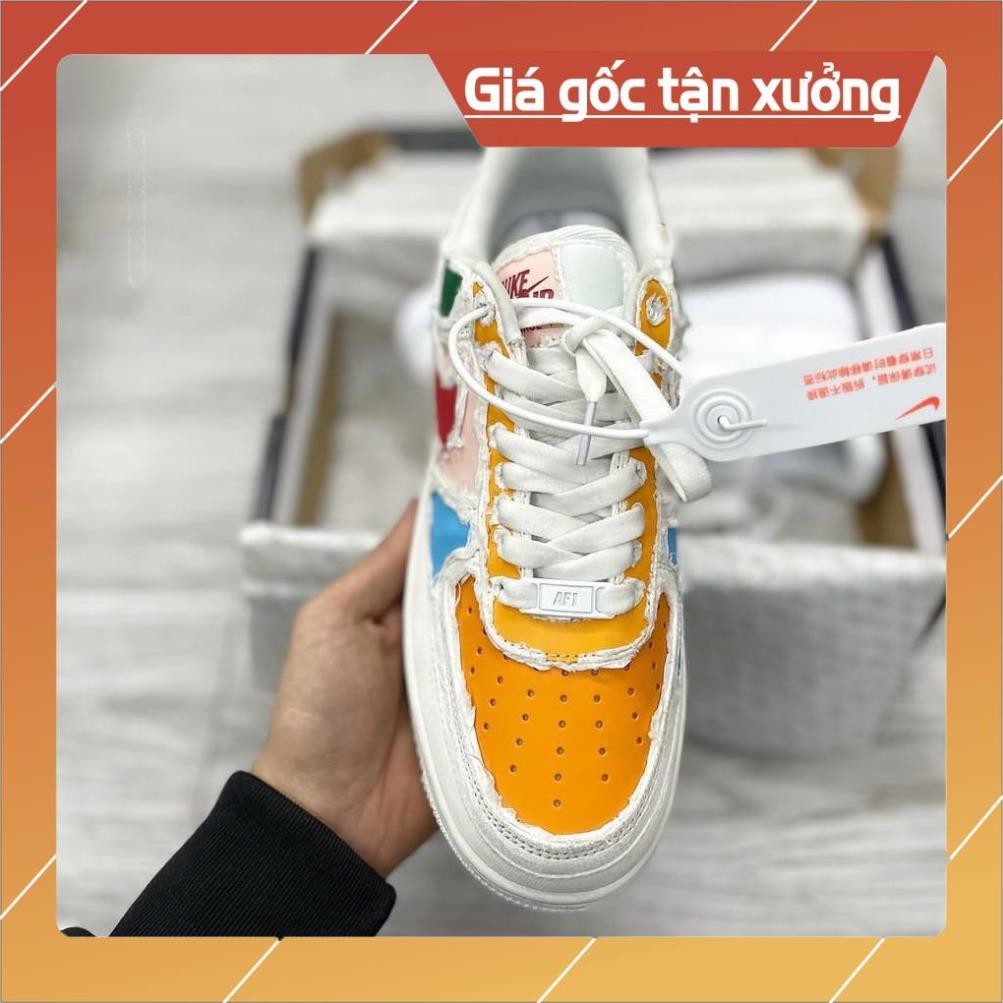 [FreeShip-Hàng Xịn Sale Sốc] Giày Sneaker AF1 Xé 2 Màu Full Box Full Phụ Kiện, Giày thể thao nam nữ