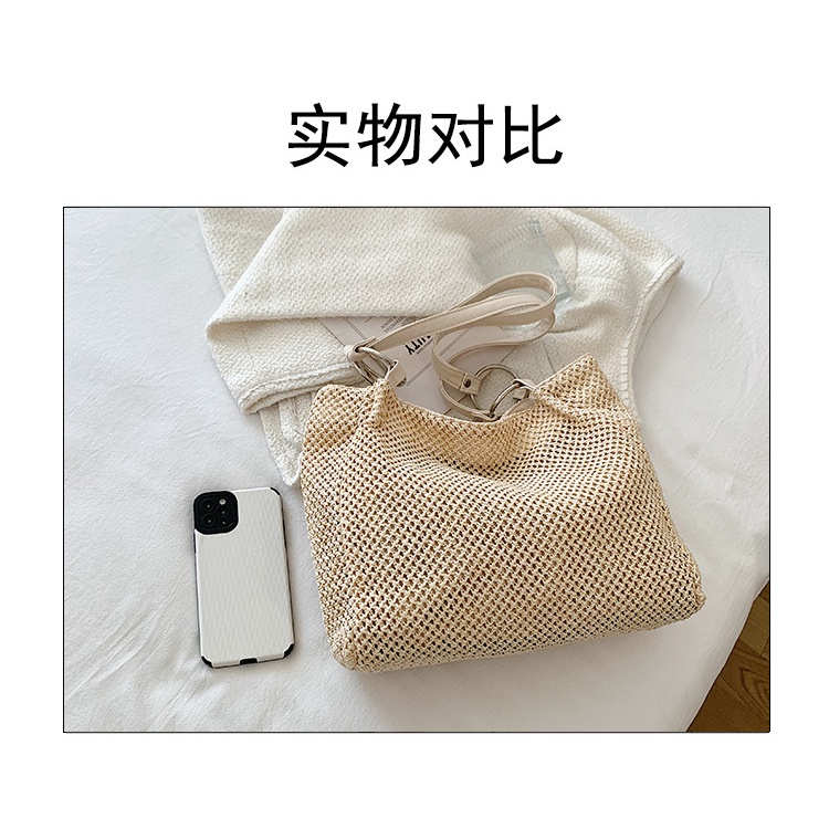 Túi đeo chéo JASMIN NOIR nắp gập bằng cói thiết kế đơn giản thời trang cho nữ