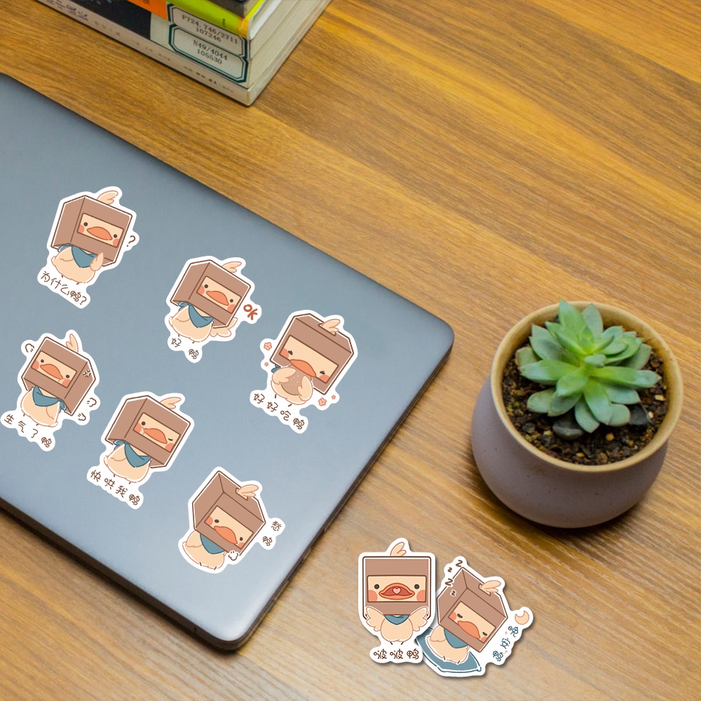 Bộ 50 Miếng Dán Trang Trí Laptop / Điện Thoại Hình Vịt Hoạt Hình Chống Thấm Nước