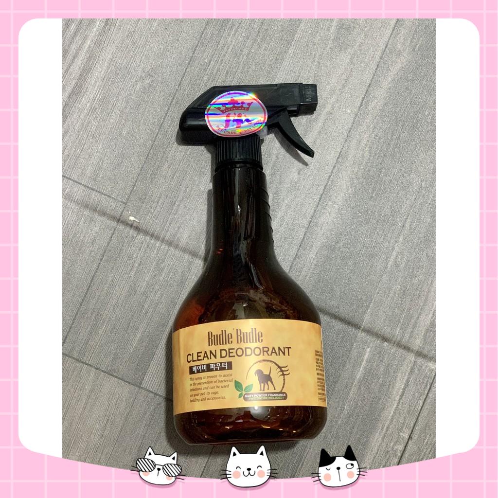 Xịt khử mùi dưỡng lông mèo cún Budle's Budle, hương Baby Powder