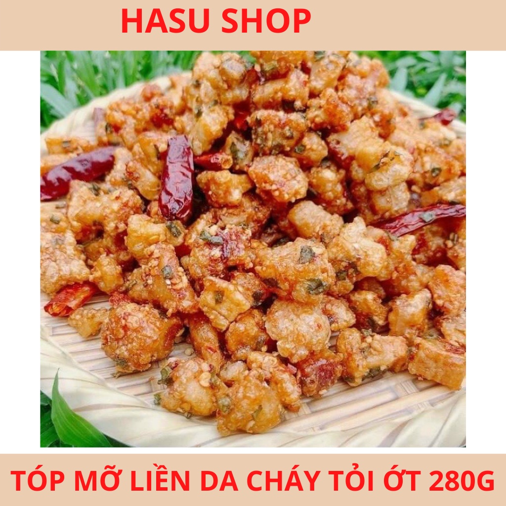 Tóp mỡ liền da rim tỏi, mắm hành, ớt thơm ngon - đậm vị - bao đổi trả