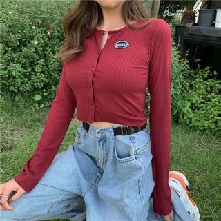 ÁO KIỂU CRTOP TAY DÀI CUỐN BIÊN ( logo av )