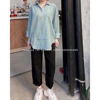 Áo Sơ Mi Trơn Tay Dài 1 Túi Ulzang Basic Nhiều Màu