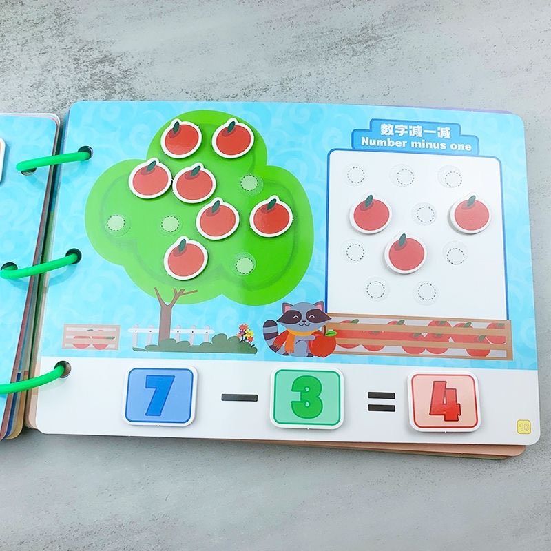 Học liệu Toán học thông minh đầu đời cho bé Mathematics Quiet Book,Học liệu bóc dán Montessori, Sách Bóc Dán Toán
