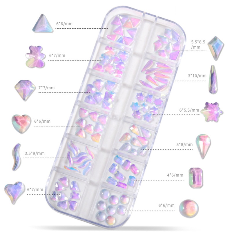Đá Pha Lê 3D Nhiều Hình Dạng Dùng Trang Trí Móng Tay Nghệ Thuật