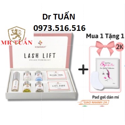 Bộ uốn mi lash lift dụng cụ nối mi mr Tuấn.( tặng kèm gel pad)