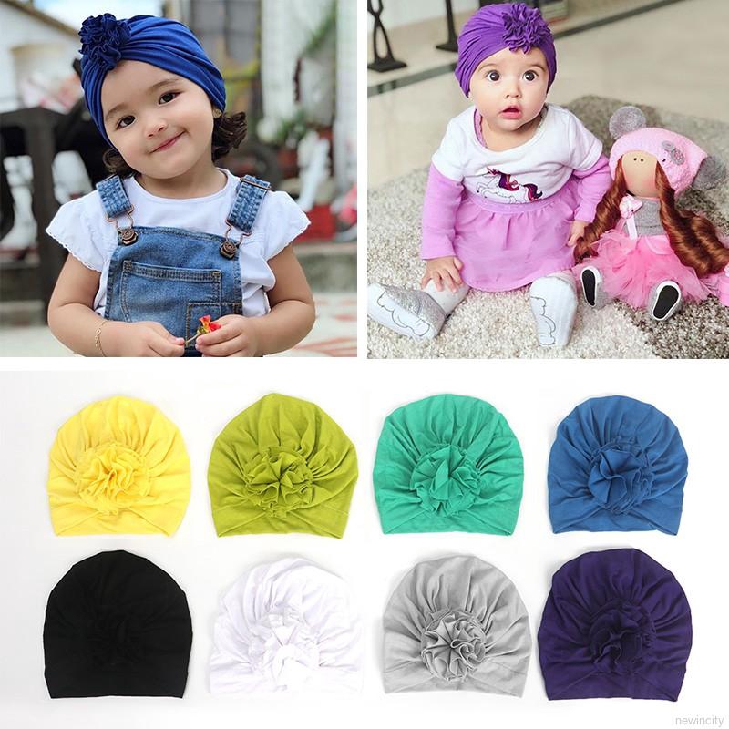 Mũ cotton co dãn in họa tiết hoa dễ thương cho bé