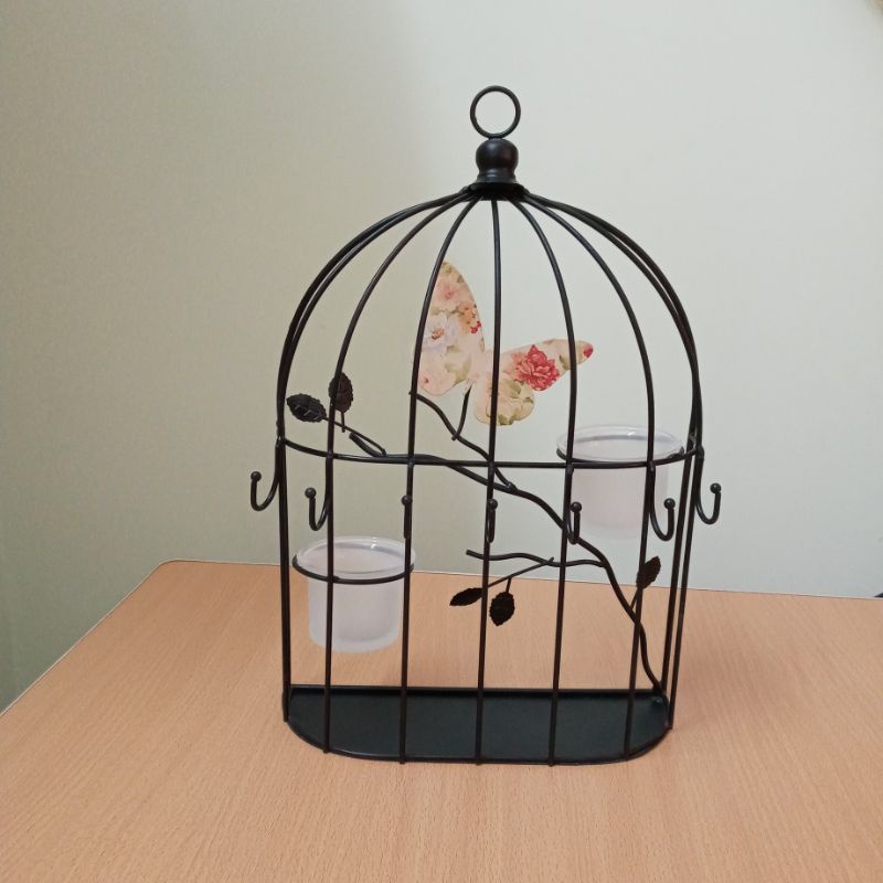 Chân nến để bàn hoặc treo tường hình lồng chim