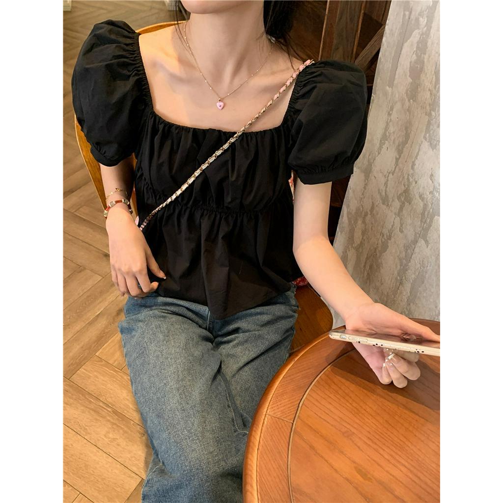 Áo Sơ Mi Ngắn Tay Trễ Vai Dáng Ôm Thời Trang 63063