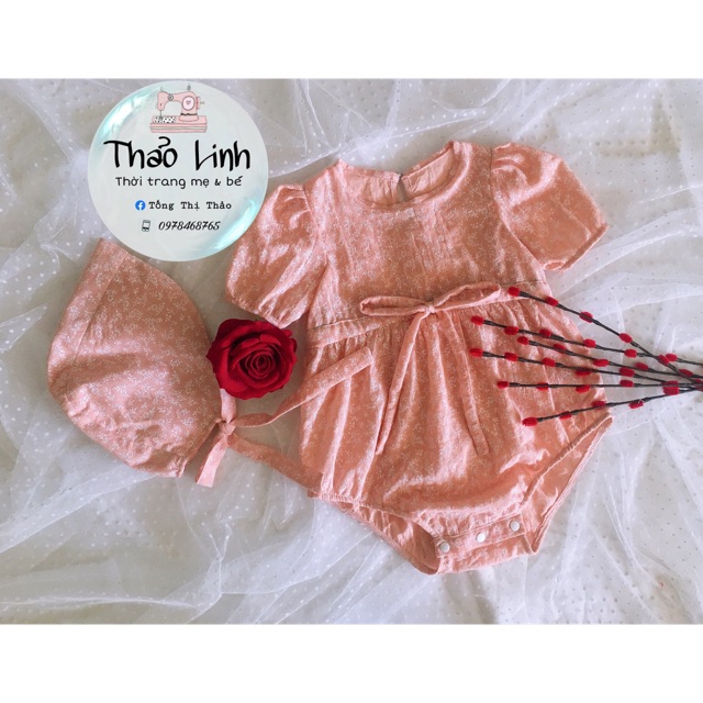 Bộ Romper kèm mũ cho bé