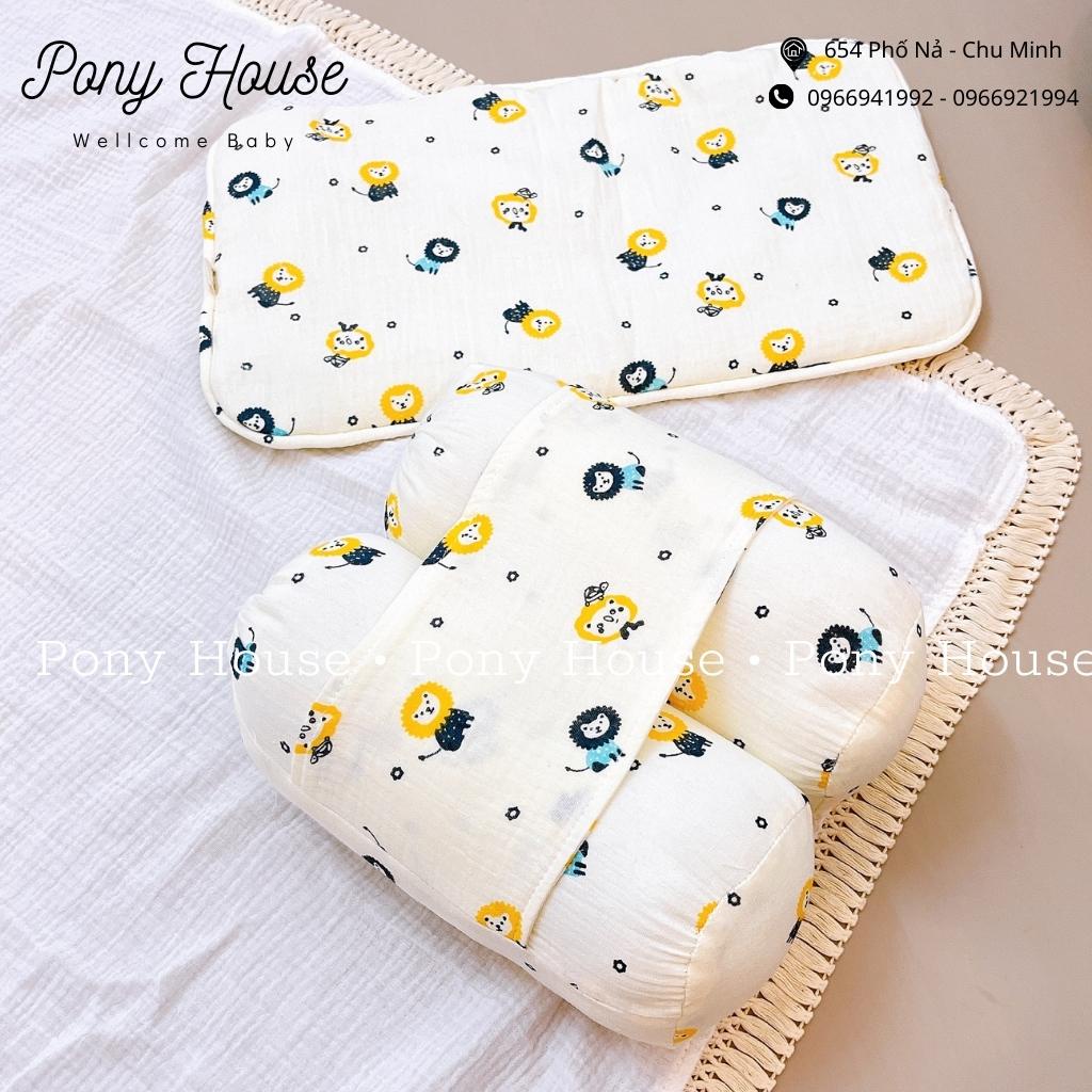 Bộ Gối Chặn Xô Sơ Sinh Bunny Xô Muslin Ruột Bông Tự Nhiên Siêu Mềm Mại Chống Giật Mình Cho Bé Sơ Sinh