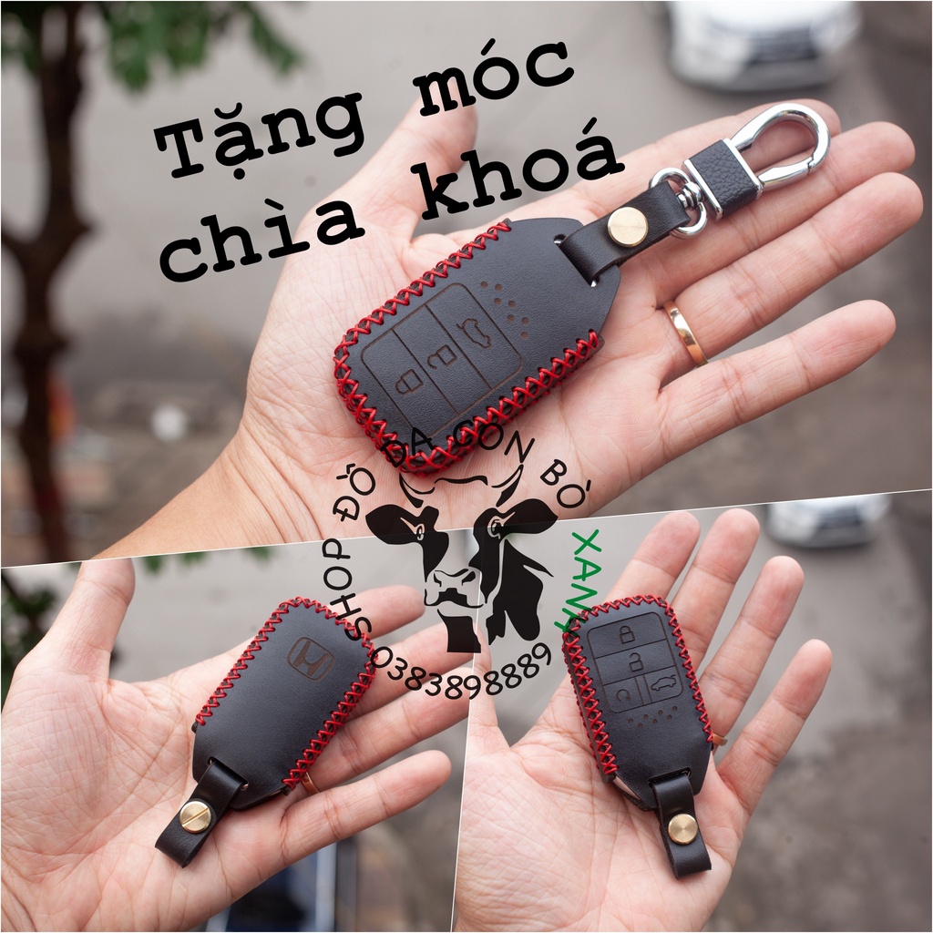 Bao da chìa khoá Honda City, CRV, BRV, CIVIC, ACCORD, CR-V handmade da thật 003