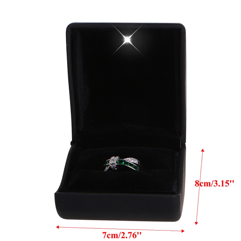 ✿ Hộp Đựng Nhẫn Bằng Da Có Đèn LED Độc Đáo Trang Trí Nhà Cửa