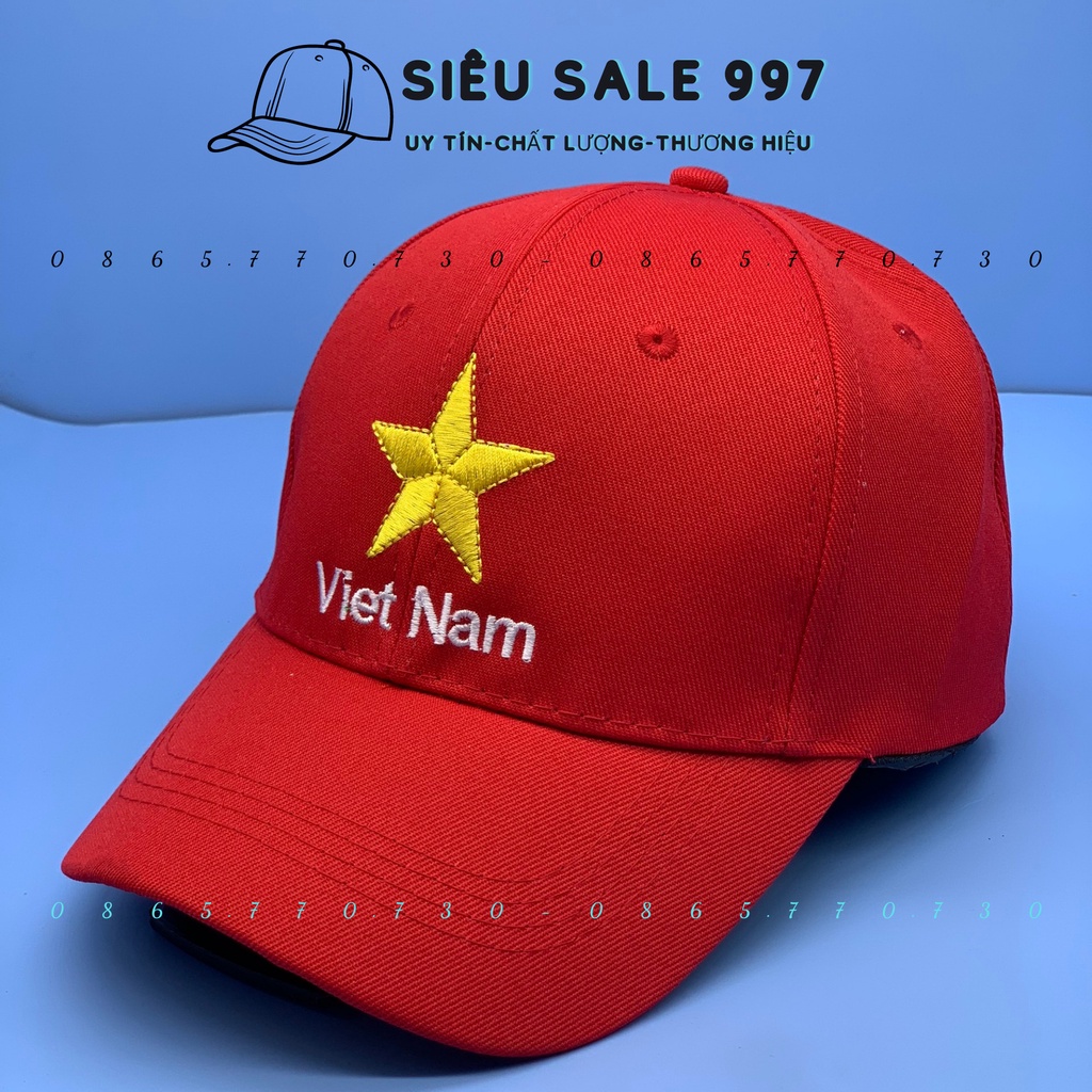 NÓN KẾT THÊU NGÔI SAO VIỆT NAM KHÓA DÁN FORM ĐẸP