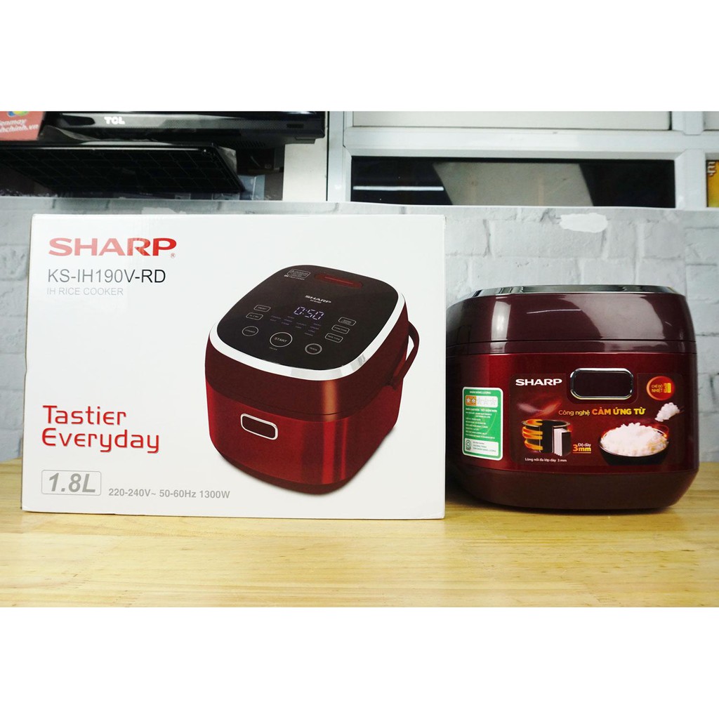 [Mã ELMALL300 giảm 7% đơn 500K] Nồi Cơm Điện Cao Tần Sharp KS-IH190V-RD (1.8 Lít) - Màu Đỏ - Hàng chính hãng