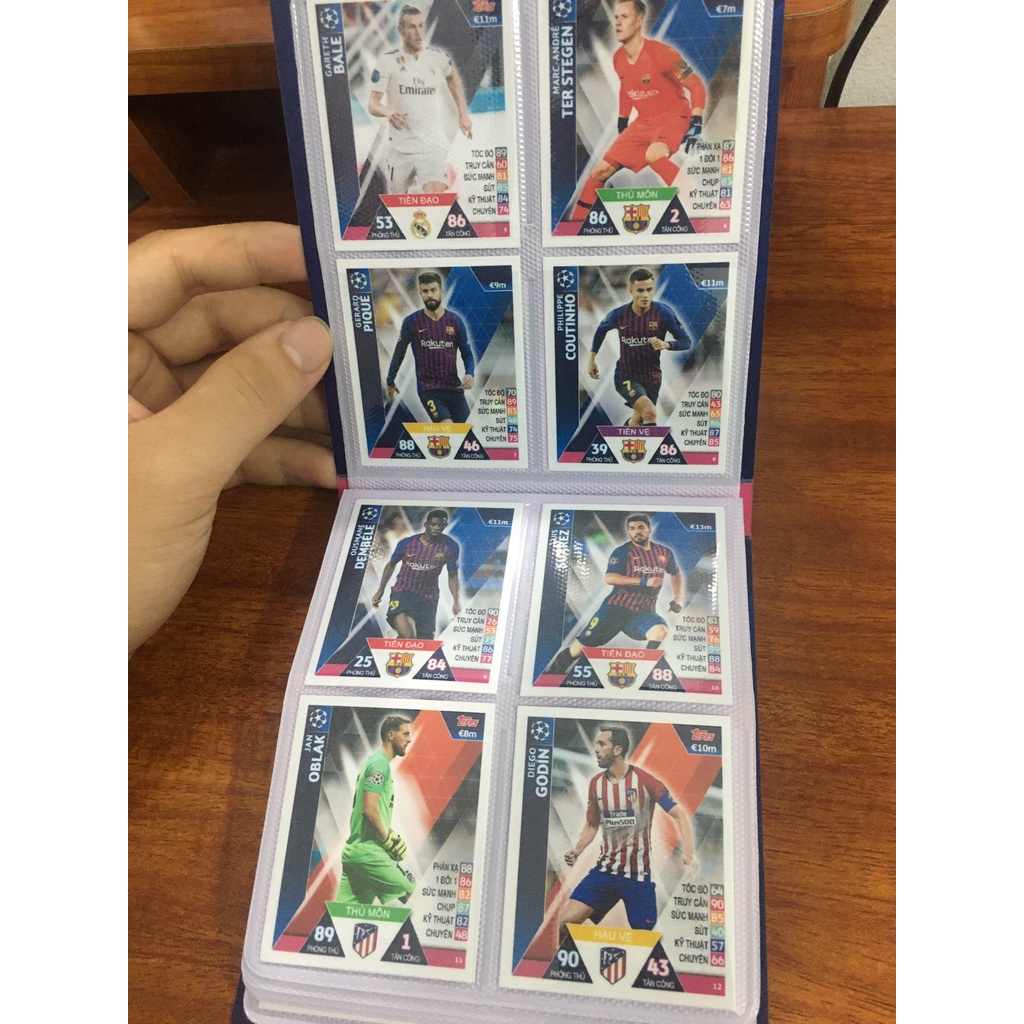 Bộ Sưu Tập 72 Thẻ Cầu In Album Match Attax 2018-19 Cúp Châu Âu