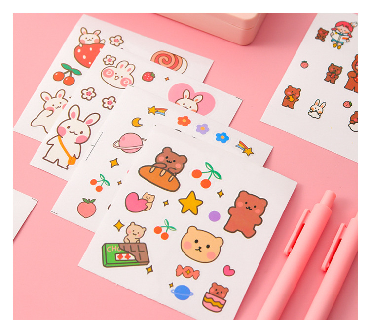 Miếng Dán họa tiết Hoạt Hình Dễ Thương Dùng Trang Trí Điện Thoại / Mũ Bảo Hiểm Diy