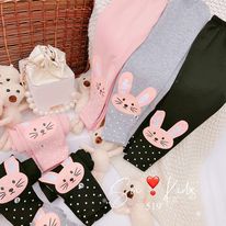 A119 - Quần Dài Bé Gái, Quần Legging Cotton Qc Hình Thỏ Cho Bé Gái