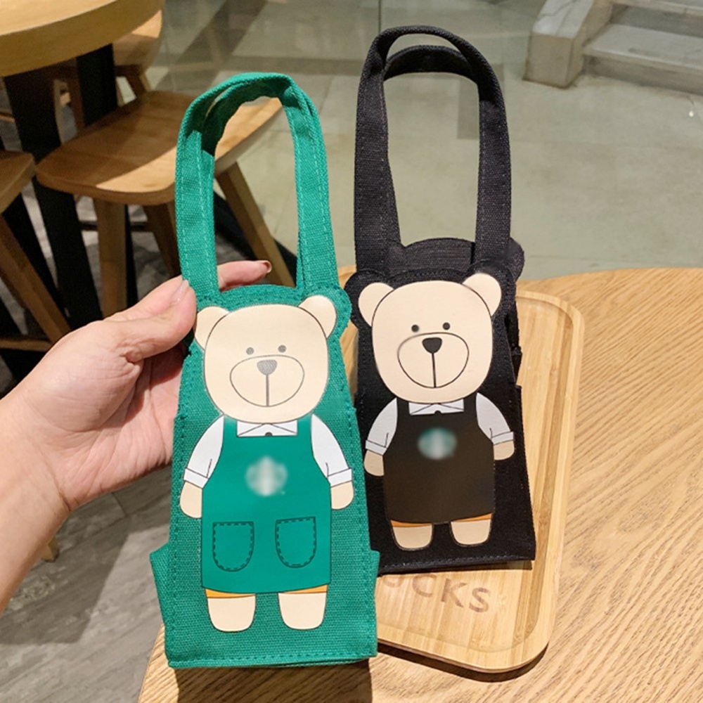 Túi tote vải canvas in hình gấu Starbucks dễ thương