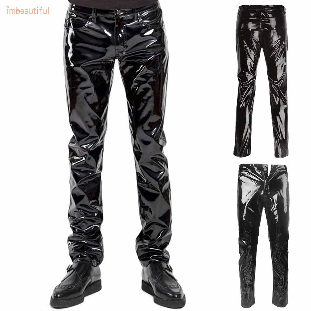 Quần Skinny Da Bóng Phối Khoá Kéo Cho Nam