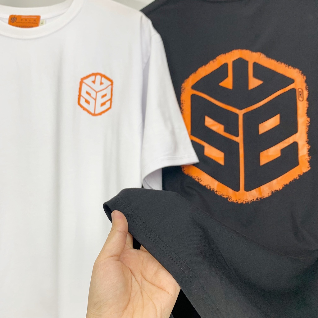 Áo Thun Tay Lỡ Unisex SWEViền Cam Form Rộng, Full Tem Tag Chính Hãng.