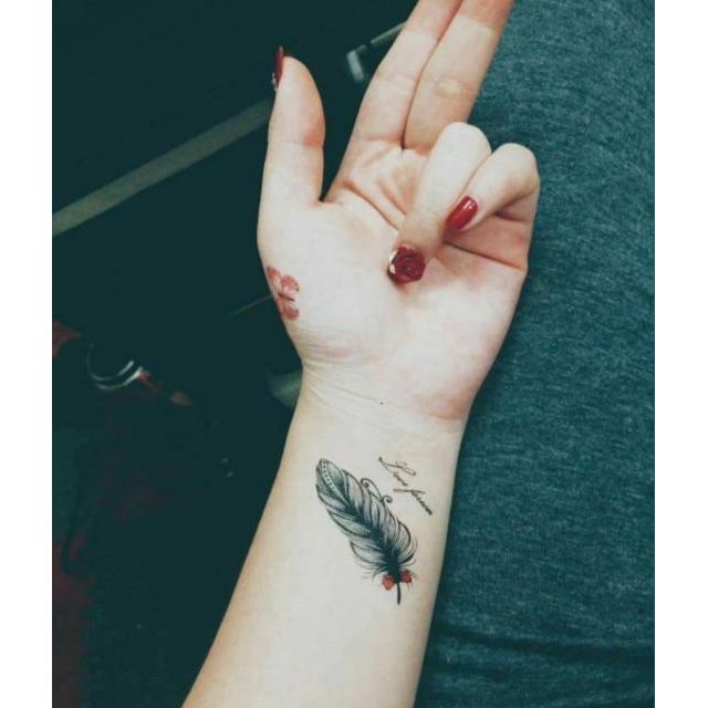 Hình xăm lông vũ xinh xắn (bộ i). Xăm dán tatoo mini tạm thời, size &lt;10x6cm