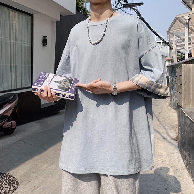 Áo Thun Tay Ngắn Màu Sắc Đơn Giản Cho Nam