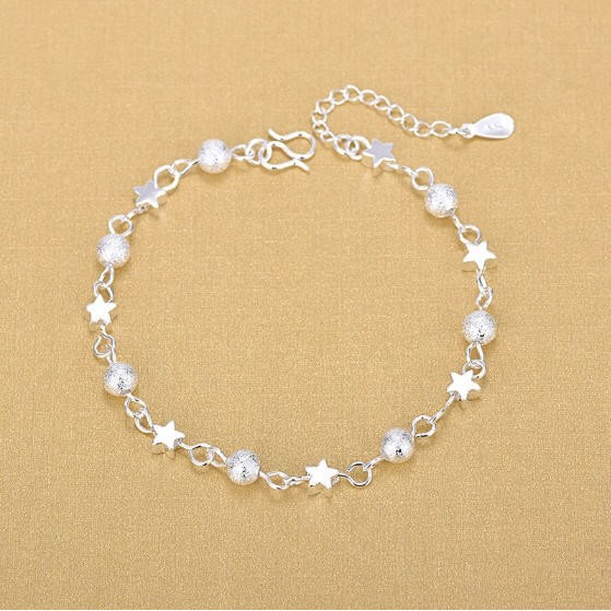 Lắc tay Ngôi Sao bi bạc 925 Ý xinh xắn sale giá rẻ