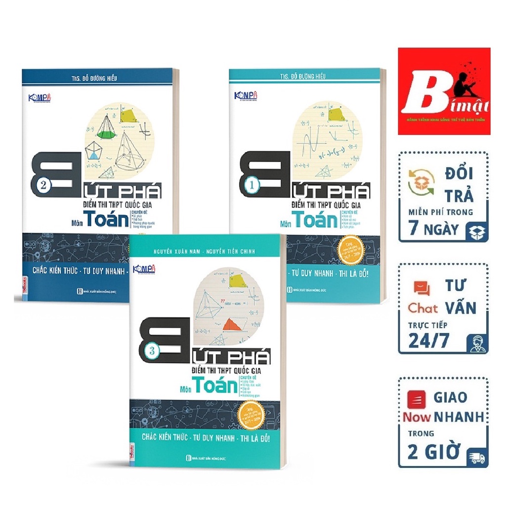 Sách - Combo Bứt phá điểm thi môn Toán  Tập 1, 2, 3