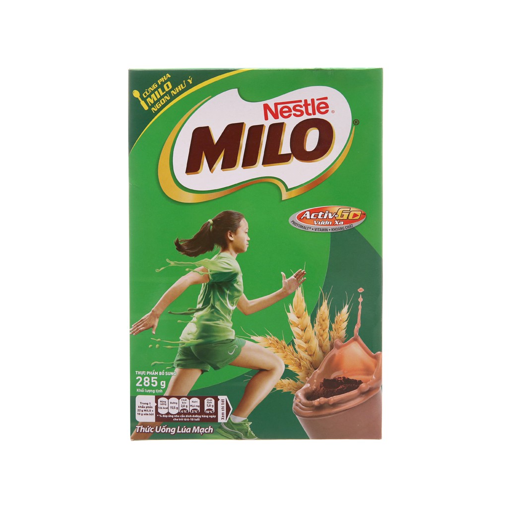 Combo 2 hộp Giấy Thức uống lúa mạch Milo Active Go 285g