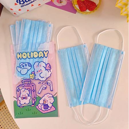 Túi đựng khẩu trang họa tiết thỏ hoạt hình dễ thương xinh xắn | BigBuy360 - bigbuy360.vn