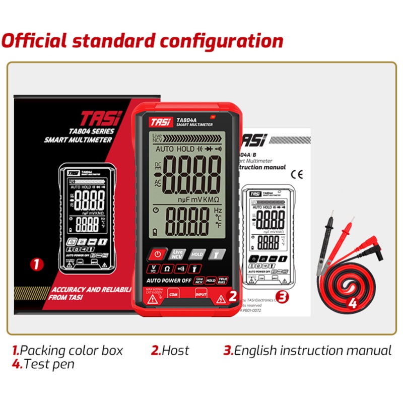 Máy Kiểm Tra Điện Áp TA804A 6000 Hiển Thị Màn Hình LCD Nhiều Màu Sắc