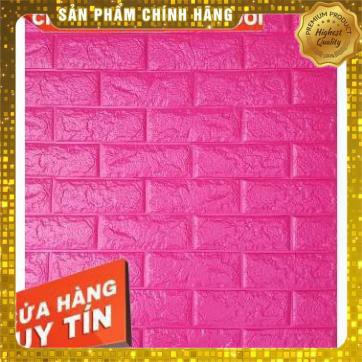 Combo 5 Tấm Xốp Dán Tường Giả Gạch 3D Dày 4mm Hồng Đậm 70x77cm