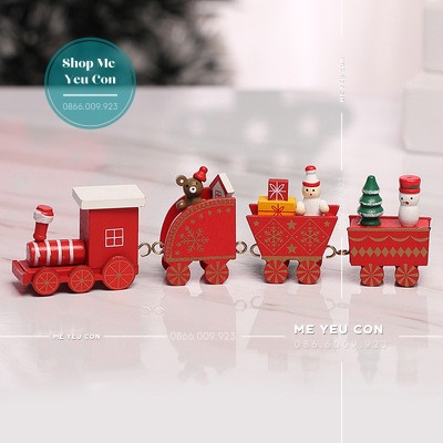 Đoàn Tàu Gỗ Nhiều Màu Trang Trí Giáng Sinh Đẹp Và Ấm Áp MERRY CHRISTMAS