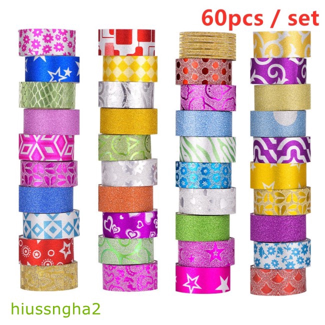 Set 60 Cuộn Băng Dính Trang Trí Thủ Công Đa Dụng