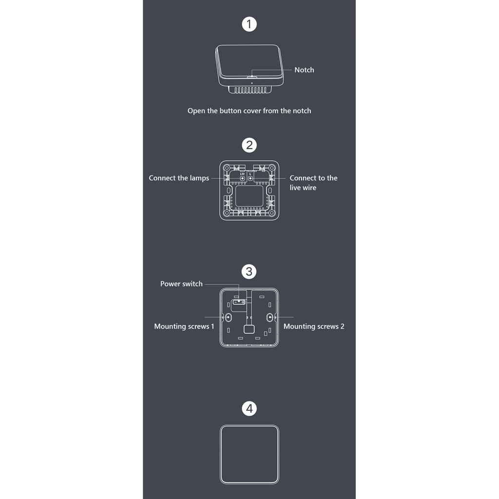 Công Tắc Tường Thông Minh Xiaomi Mijia Phiên Bản Live Line OTA Nâng Cấp Làm Việc Với mi home