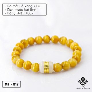 Vòng tay đá mắt hổ vàng 8li,10li mix lu chế tác tự nhiên cao cấp anqlo