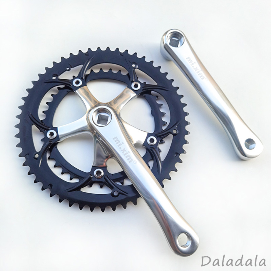 Single Speed Crankset 39T-53T 165mm Crankarms 130 BCD Folding Road Bike Crankset fit for Track Road Bicycle Fixed Gear  (Square Taper)