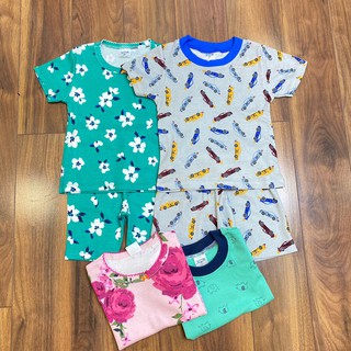 [ẢNH THẬT] Bộ đồ cotton VNXK cho bé, bộ cộc tay bé trai vải thun cotton thấm mồ hôi siêu xinh xắn, đáng yêu size nhí